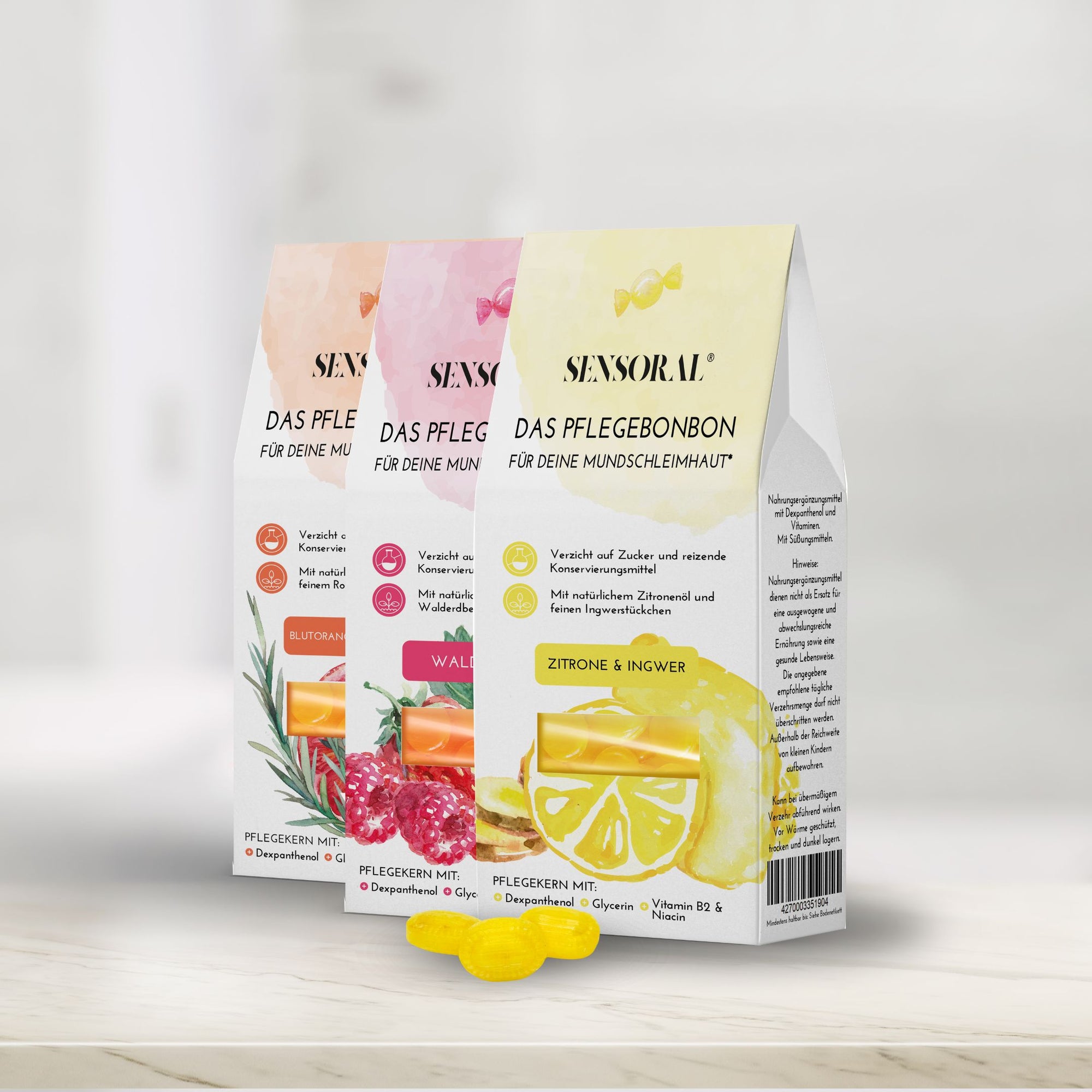 Sensoral Pflegebonbons gegen einen trockenen Mund