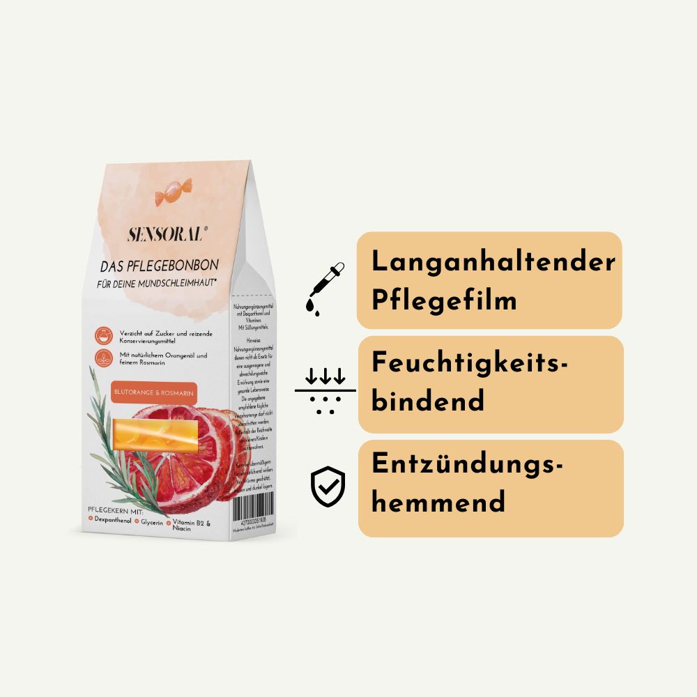 Saftige Orange - Bonbons gegen Mundtrockenheit