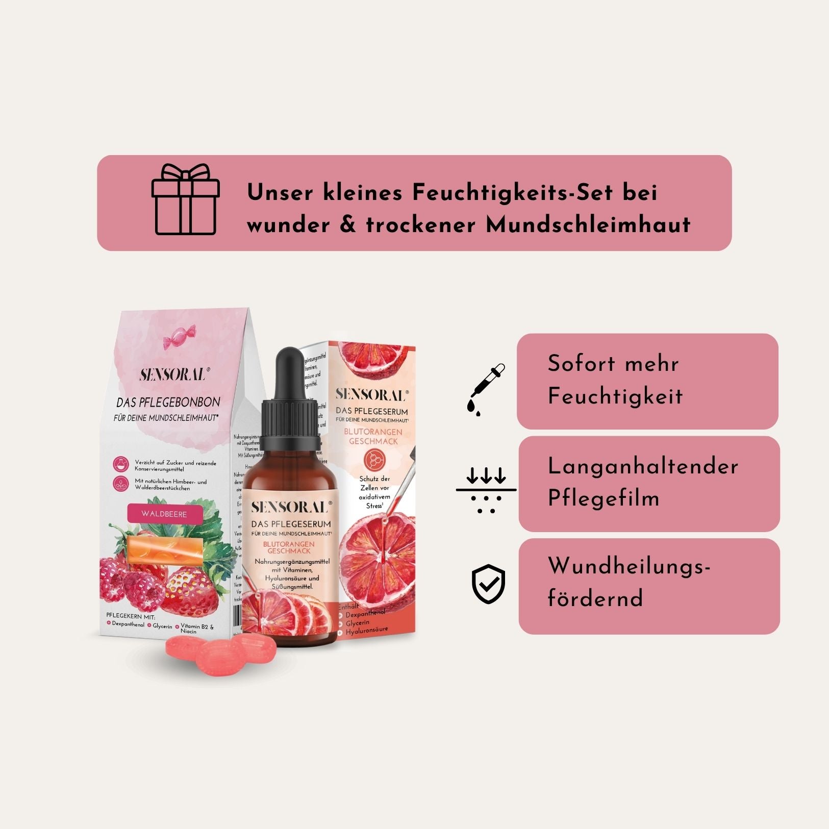 Mundfeuchtigkeits-Set süße Waldbeere