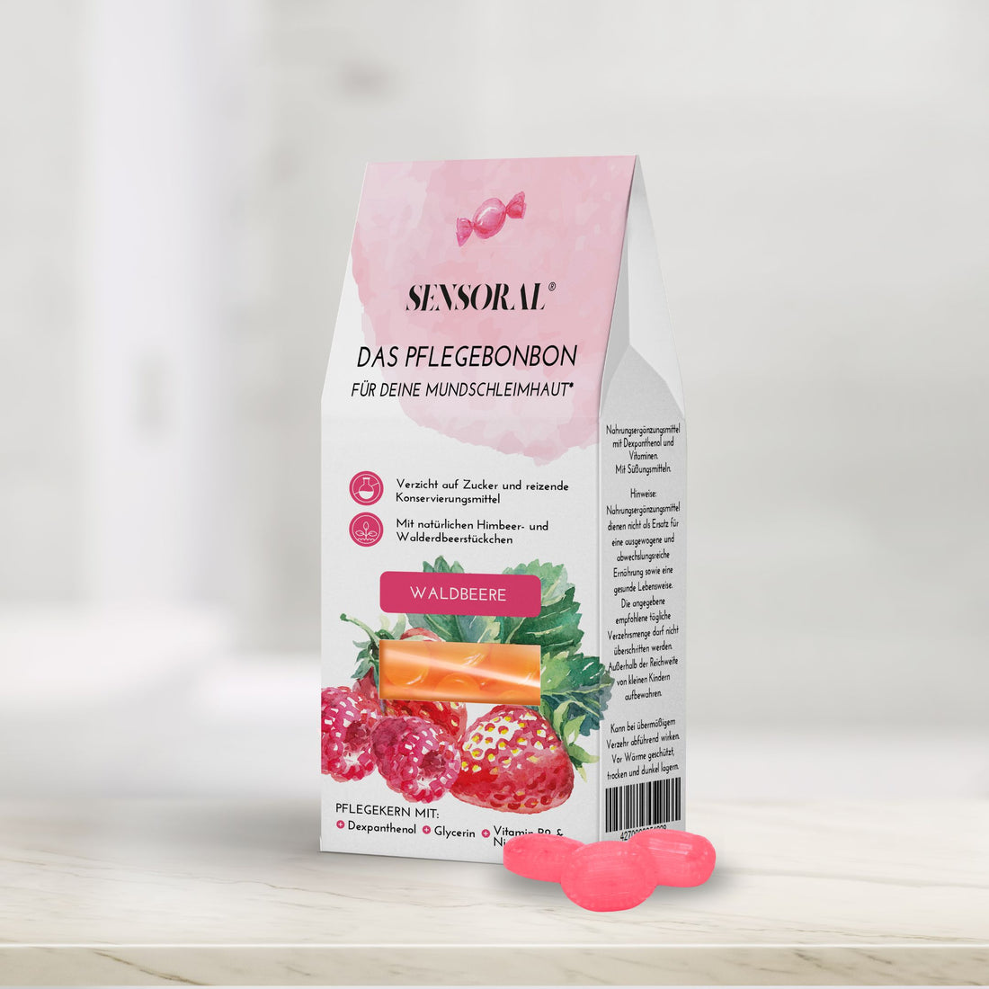 Mundpflegebonbons gegen einen trockenen Mund, Zunge, Hals