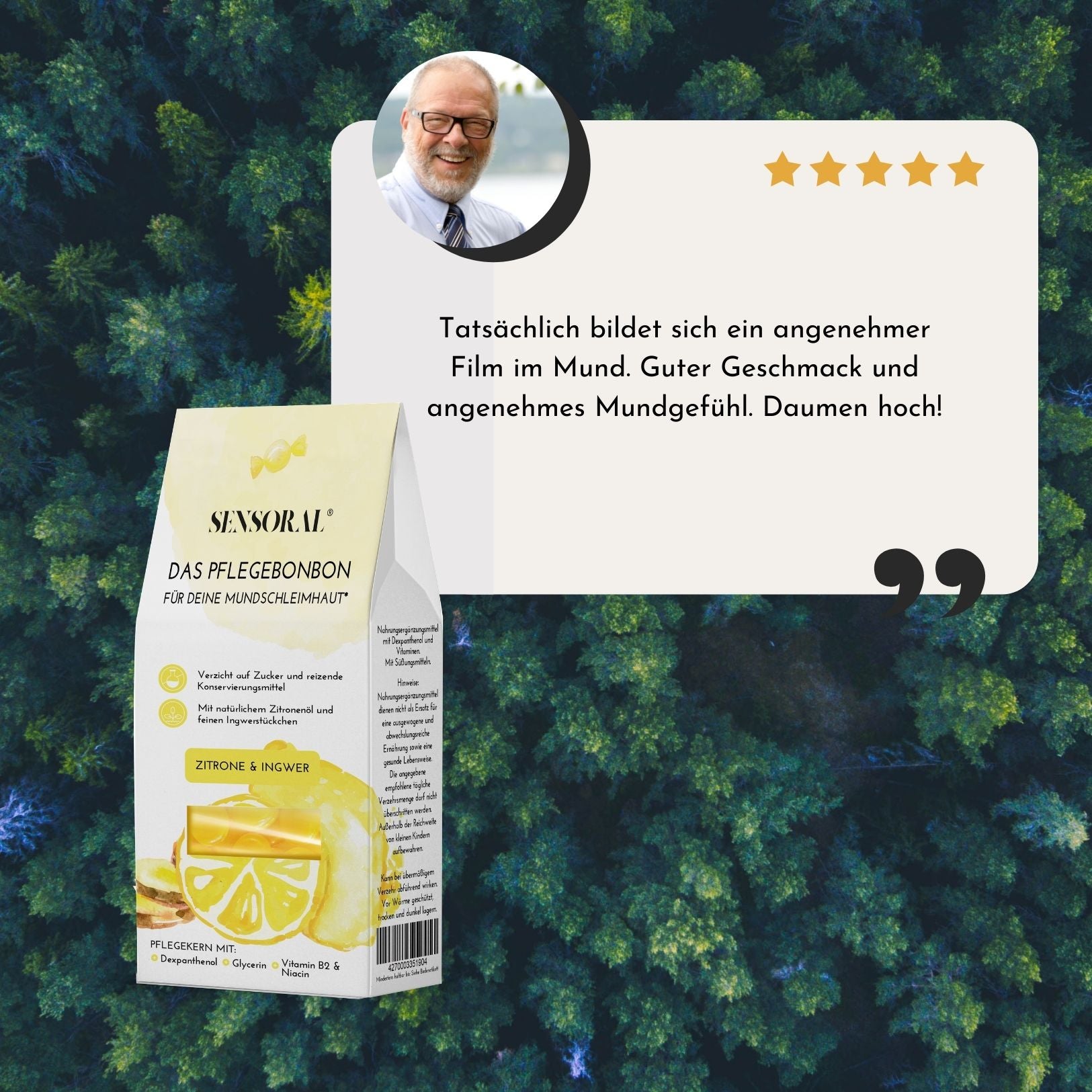 Sensoral zuckerfreie Drops gegen Mundtrockenheit – Pastillen bei trockenem Mund & langanhaltender Schutzfilm - Geschmacksrichtung: milde Zitrone
