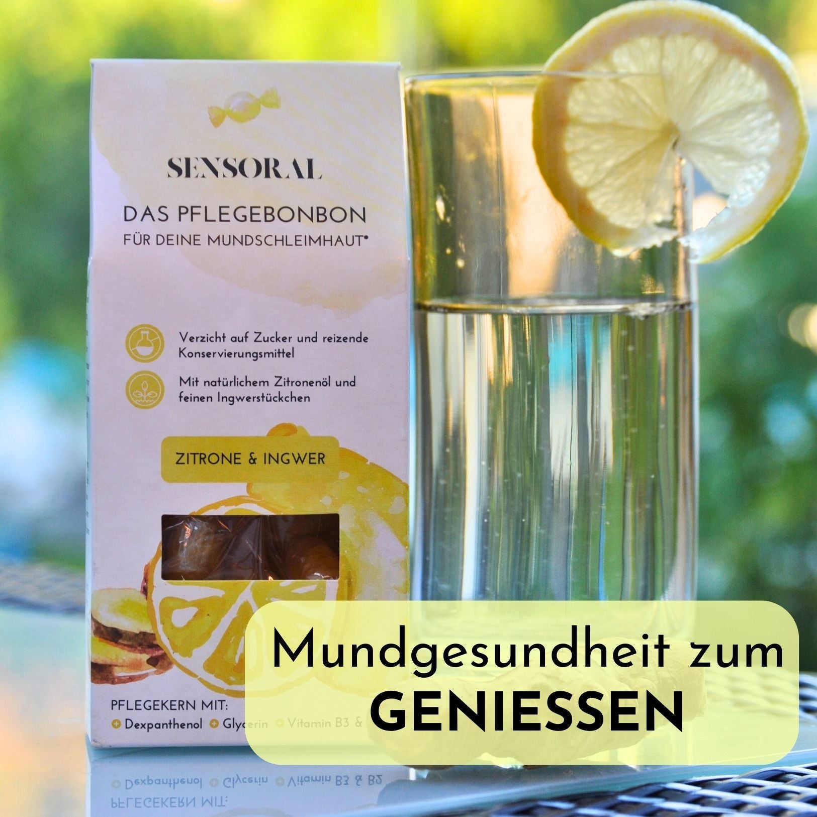 Sensoral zuckerfreie Drops gegen Mundtrockenheit – Pastillen bei trockenem Mund & langanhaltender Schutzfilm - Geschmacksrichtung: milde Zitrone