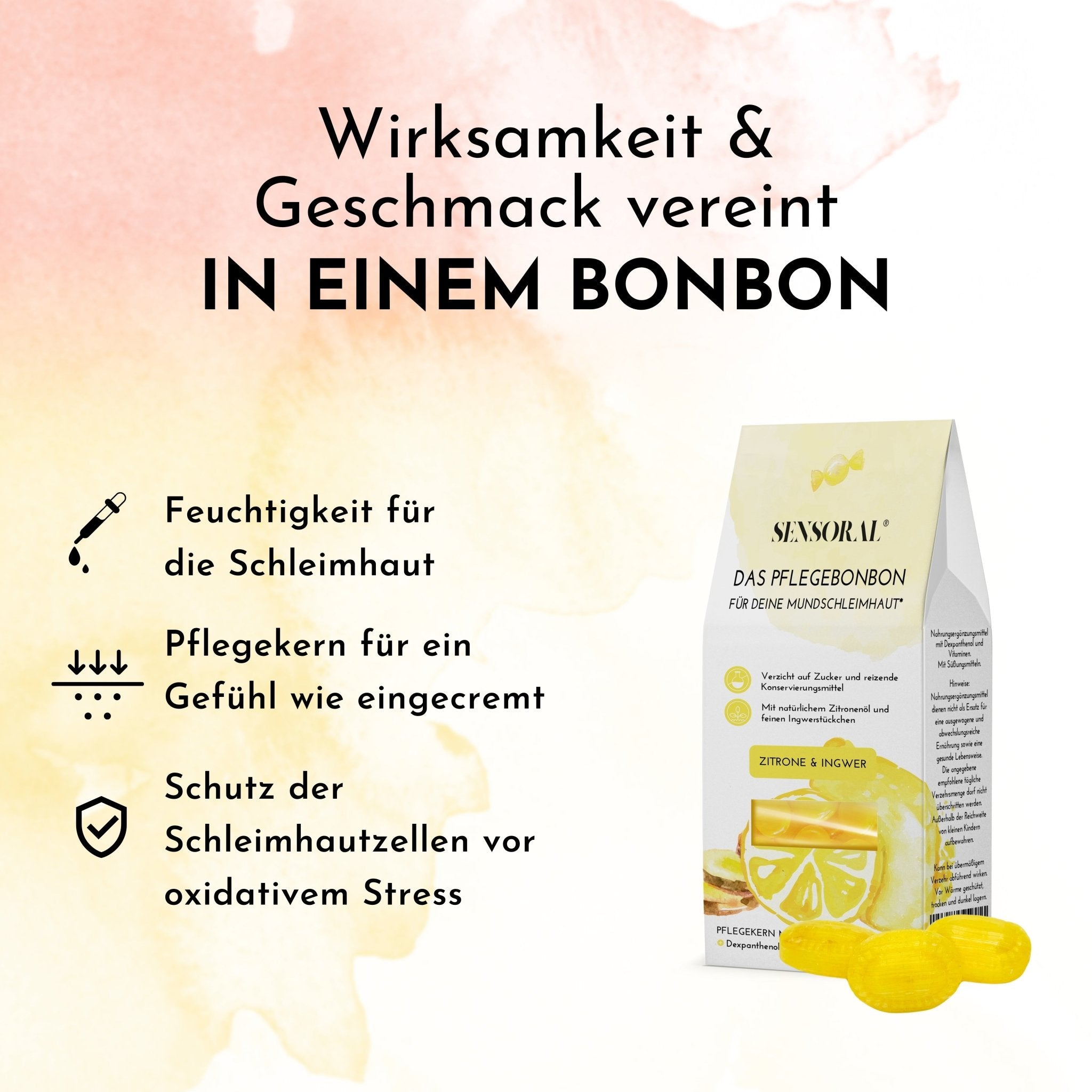 Feuchtigkeit für die Schleimhaut, ein Pflegekern für ein Gefühl wie eingecremt, Schutz der Schleimhautzellen vor oxidativem Stress